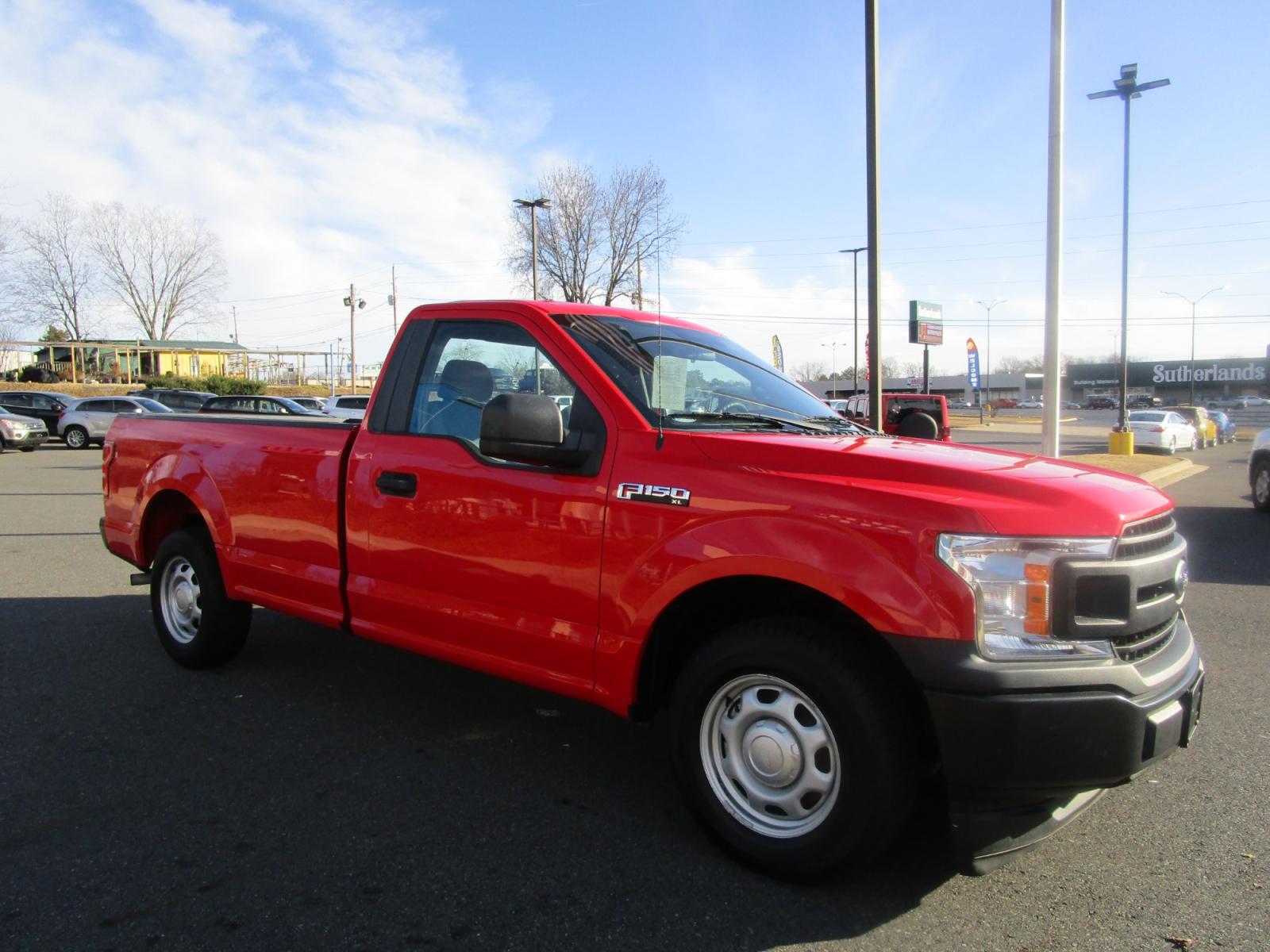 2018 RED /Black / Cloth Ford F-150 XL 8-ft. Bed 2WD (1FTMF1CB1JK) with an 3.3L V6 DOHC 24V engine, 6A transmission, located at 1814 Albert Pike Road, Hot Springs, AR, 71913, (501) 623-1717, 34.494228, -93.094070 - Photo #3