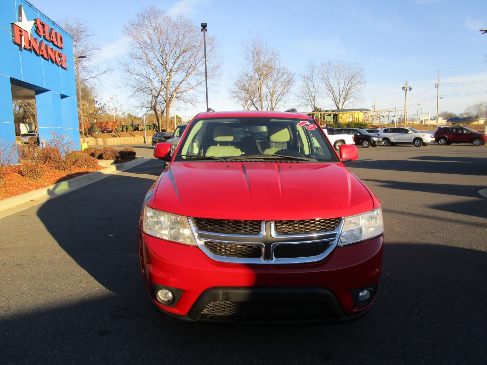 2013 RED /Black / Cloth Dodge Journey SXT AWD (3C4PDDBG1DT) with an 3.6L V6 DOHC 24V engine, 6-Speed Automatic transmission, located at 1814 Albert Pike Road, Hot Springs, AR, 71913, (501) 623-1717, 34.494228, -93.094070 - Photo #1