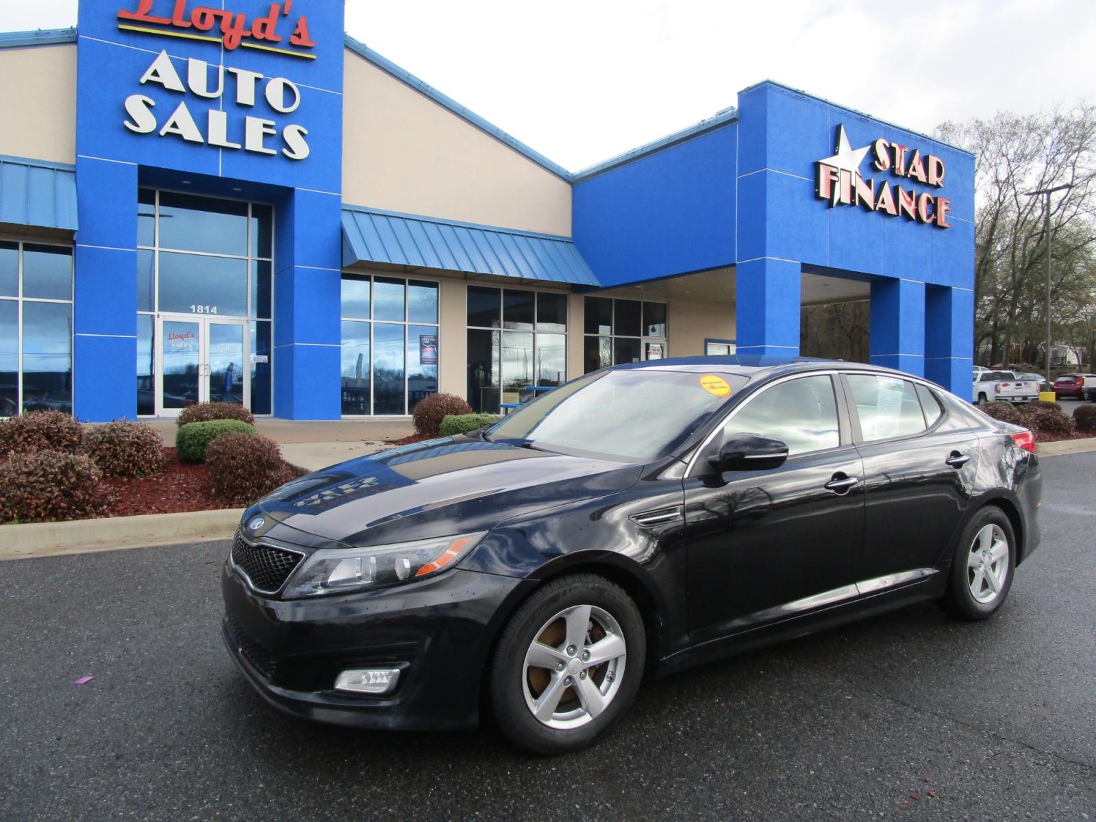 2014 BLACK /Light Gray Cloth Kia Optima LX (5XXGM4A70EG) with an 2.4L L4 DOHC 16V engine, 6-Speed Automatic transmission, located at 1814 Albert Pike Road, Hot Springs, AR, 71913, (501) 623-1717, 34.494228, -93.094070 - Photo #1
