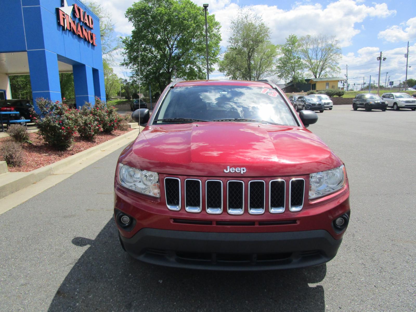 2013 MAROON /Gray / Cloth Jeep Compass Sport 4WD (1C4NJDBB1DD) with an 2.4L L4 DOHC 16V engine, located at 1814 Albert Pike Road, Hot Springs, AR, 71913, (501) 623-1717, 34.494228, -93.094070 - Photo #2