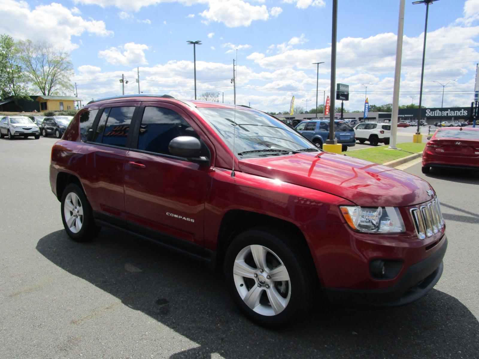 2013 MAROON /Gray / Cloth Jeep Compass Sport 4WD (1C4NJDBB1DD) with an 2.4L L4 DOHC 16V engine, located at 1814 Albert Pike Road, Hot Springs, AR, 71913, (501) 623-1717, 34.494228, -93.094070 - Photo #3