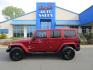 2013 MAROON /Black / Leather Jeep Wrangler Unlimited Sahara 4WD (1C4BJWEG9DL) with an 3.6L V6 DOHC 24V FFV engine, located at 1814 Albert Pike Road, Hot Springs, AR, 71913, (501) 623-1717, 34.494228, -93.094070 - Photo#0