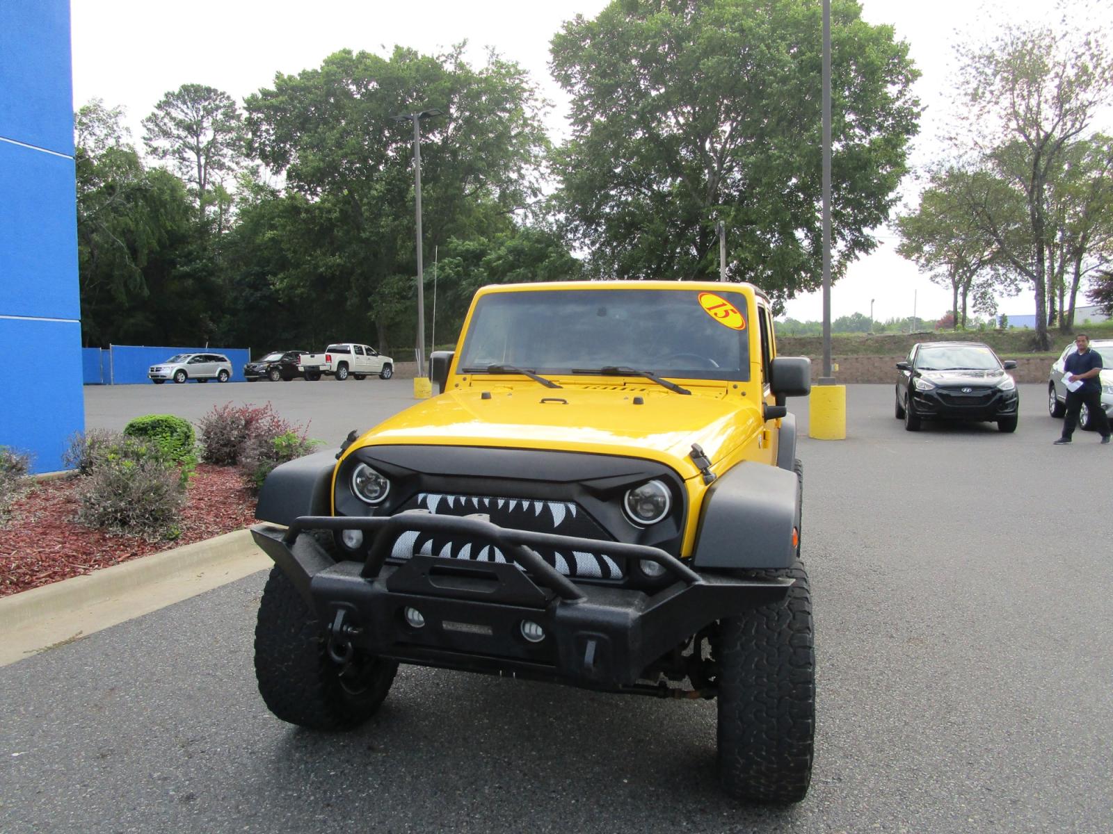2015 /YELLOW/BLACK Jeep Wrangler Unlimited Sport 4WD (1C4BJWDG8FL) with an 3.6L V6 DOHC 24V FFV engine, located at 1814 Albert Pike Road, Hot Springs, AR, 71913, (501) 623-1717, 34.494228, -93.094070 - Photo #0