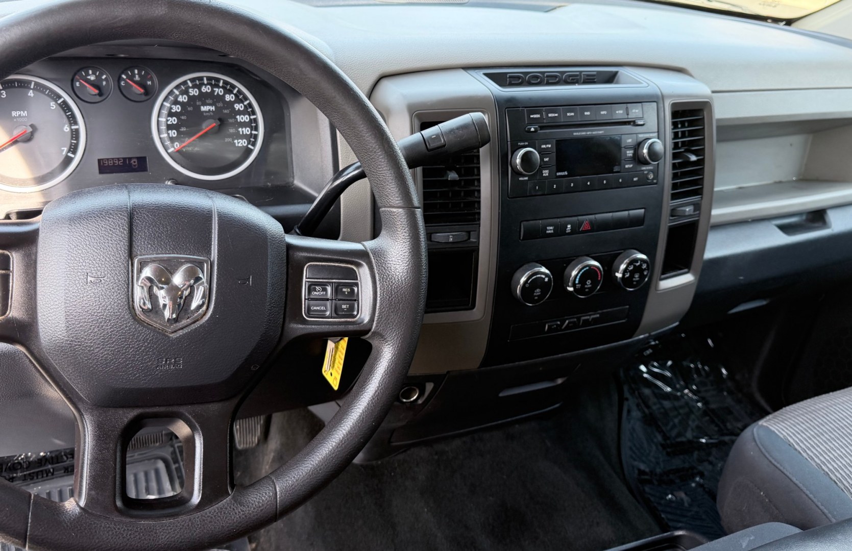 2012 MAROON /GRAY RAM 1500 ST Crew Cab 2WD (1C6RD6KT9CS) with an 5.7L V8 OHV 16V engine, 6-Speed Automatic transmission, located at 1814 Albert Pike Road, Hot Springs, AR, 71913, (501) 623-1717, 34.494228, -93.094070- Photo#4