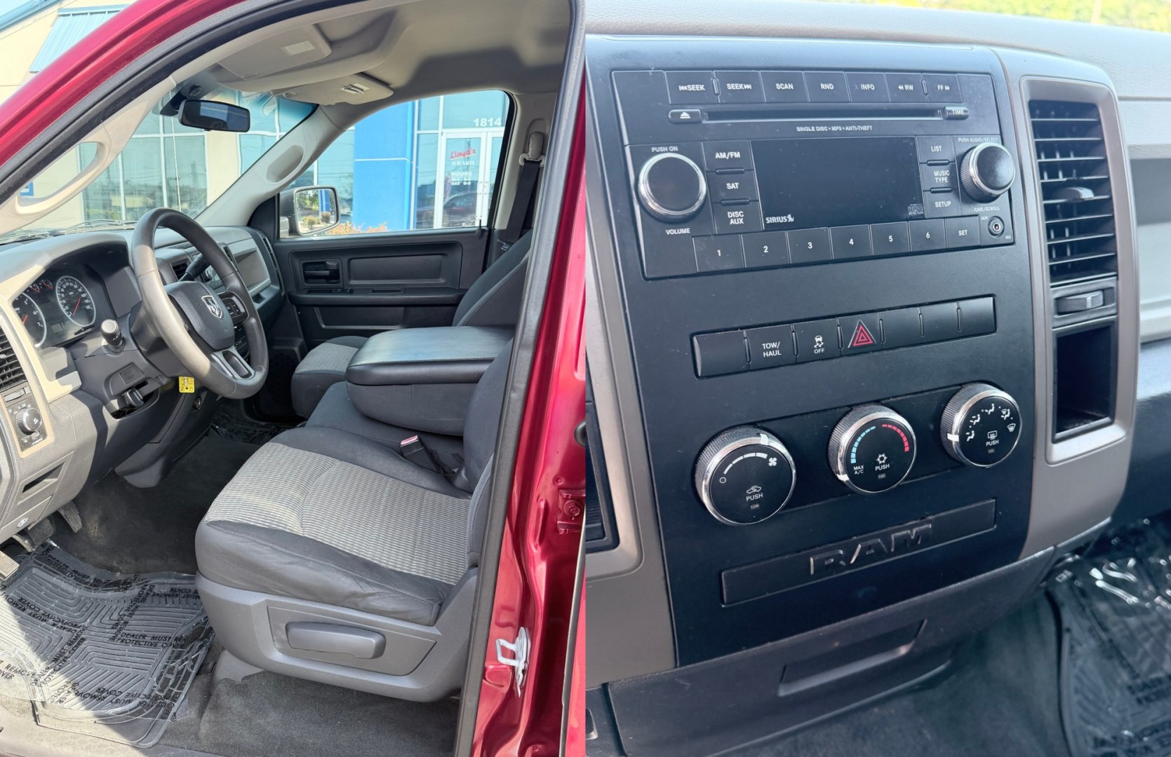2012 MAROON /GRAY RAM 1500 ST Crew Cab 2WD (1C6RD6KT9CS) with an 5.7L V8 OHV 16V engine, 6-Speed Automatic transmission, located at 1814 Albert Pike Road, Hot Springs, AR, 71913, (501) 623-1717, 34.494228, -93.094070- Photo#3