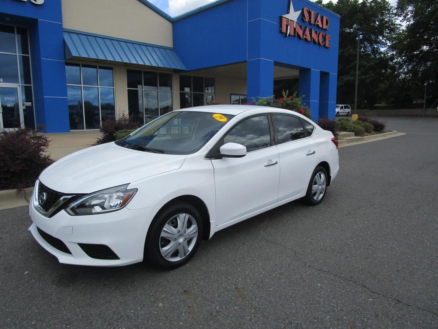 2019 WHITE /BLACK Nissan Sentra S CVT (3N1AB7AP3KY) with an 1.8L L4 SFI DOHC 16V engine, CVT transmission, located at 1814 Albert Pike Road, Hot Springs, AR, 71913, (501) 623-1717, 34.494228, -93.094070 - Mechanical & Performance Features: 1.8L DOHC 4-cylinder Engine. 6 Speed Manual transmission. Eco mode. Front and rear stabilizer bars. power-assisted vented front disc / rear drum brakes. Safety & Security Features: Lower anchors & tethers for children (Latch). Anti-lock braking system. Traction - Photo#1
