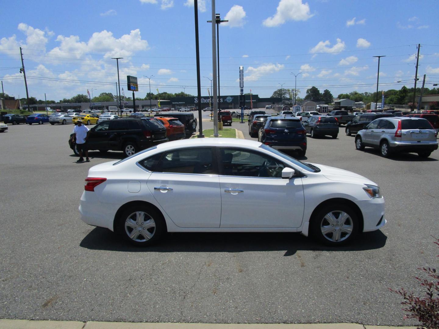 2019 WHITE /BLACK Nissan Sentra S CVT (3N1AB7AP3KY) with an 1.8L L4 SFI DOHC 16V engine, CVT transmission, located at 1814 Albert Pike Road, Hot Springs, AR, 71913, (501) 623-1717, 34.494228, -93.094070 - Photo#4