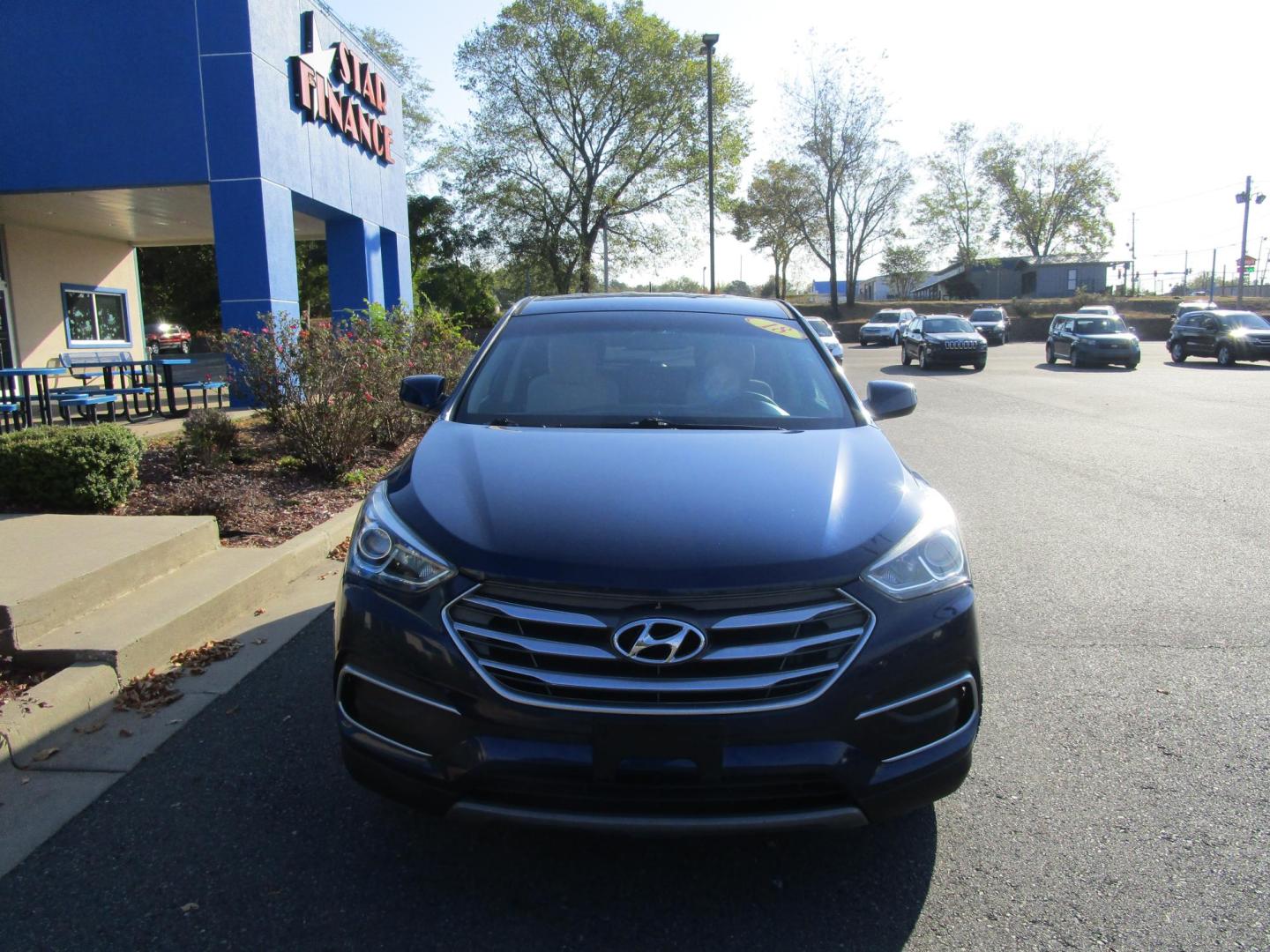 2018 Blue /TAN Hyundai Santa Fe Sport 2.4 FWD (5XYZT3LB6JG) with an 2.4L L4 DOHC 16V engine, 6A transmission, located at 1814 Albert Pike Road, Hot Springs, AR, 71913, (501) 623-1717, 34.494228, -93.094070 - 2018 Hyundai Santa Fe Sport 2.4 FWD 4 Door SUV 2.4L I4 F DOHC 16V Gasoline Front Wheel Drive - Photo#1