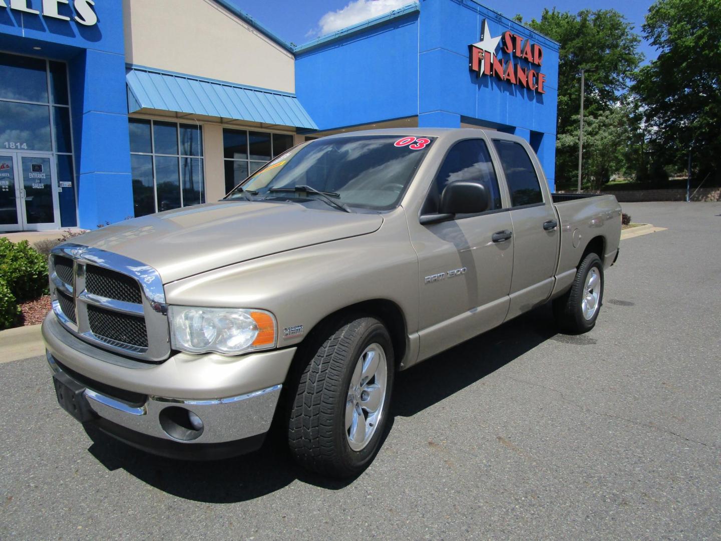 2003 GOLD Dodge Ram 1500 Laramie Quad Cab Long Bed 2WD (1D7HA18D23J) with an 5.7L V8 OHV 16V engine, located at 1814 Albert Pike Road, Hot Springs, AR, 71913, (501) 623-1717, 34.494228, -93.094070 - Photo#1