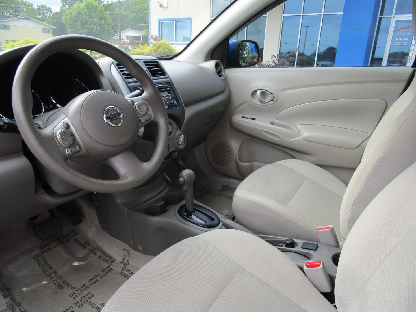 2012 Blue /Tan Nissan Versa 1.6 S Sedan (3N1CN7AP4CL) with an 1.6L L4 DOHC 16V engine, 5-Speed Manual transmission, located at 1814 Albert Pike Road, Hot Springs, AR, 71913, (501) 623-1717, 34.494228, -93.094070 - Photo#6