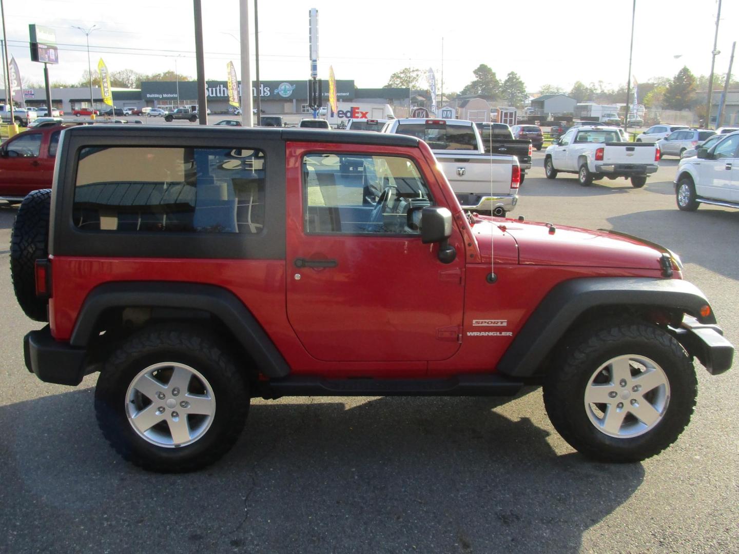 2012 RED /BLACK Jeep Wrangler Sport 4WD (1C4AJWAG5CL) with an 3.6L V6 DOHC 24V FFV engine, located at 1814 Albert Pike Road, Hot Springs, AR, 71913, (501) 623-1717, 34.494228, -93.094070 - Photo#4