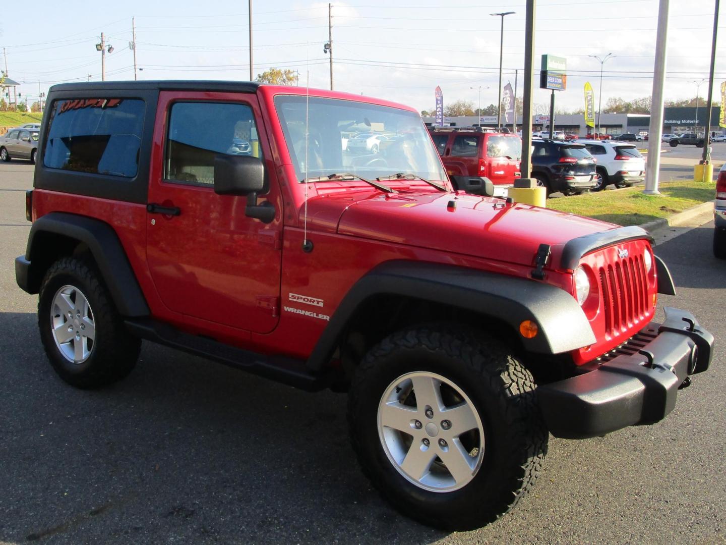 2012 RED /BLACK Jeep Wrangler Sport 4WD (1C4AJWAG5CL) with an 3.6L V6 DOHC 24V FFV engine, located at 1814 Albert Pike Road, Hot Springs, AR, 71913, (501) 623-1717, 34.494228, -93.094070 - Photo#3