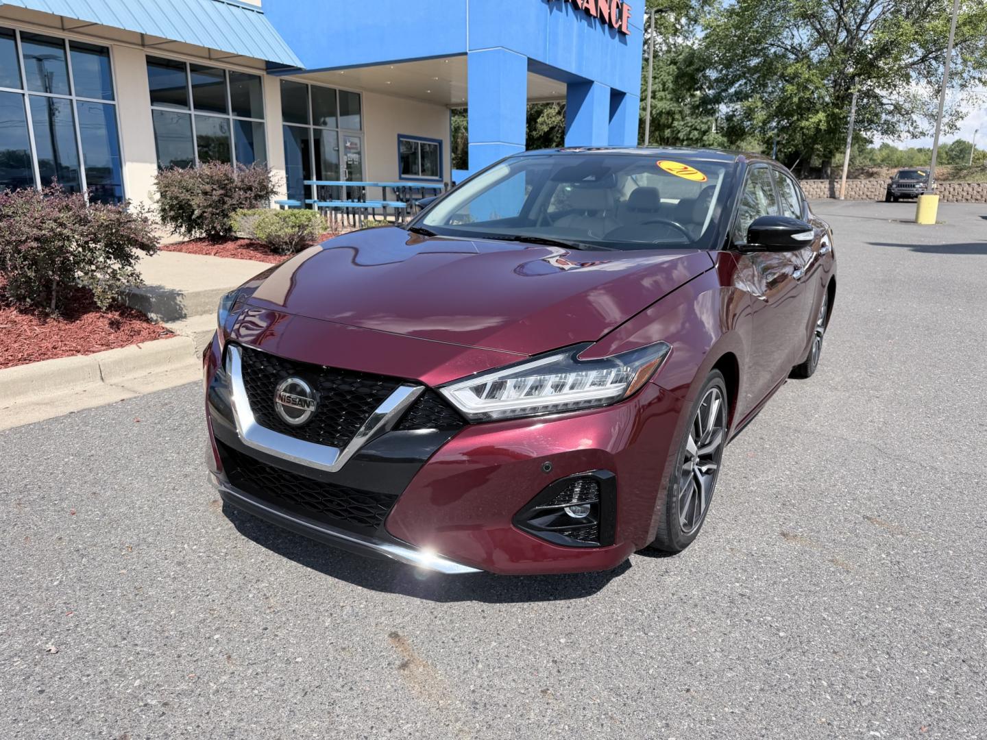 2020 RED Nissan Maxima 3.5 SL (1N4AA6DV6LC) with an 3.5L V6 DOHC 24V engine, CVT transmission, located at 1814 Albert Pike Road, Hot Springs, AR, 71913, (501) 623-1717, 34.494228, -93.094070- Photo#1