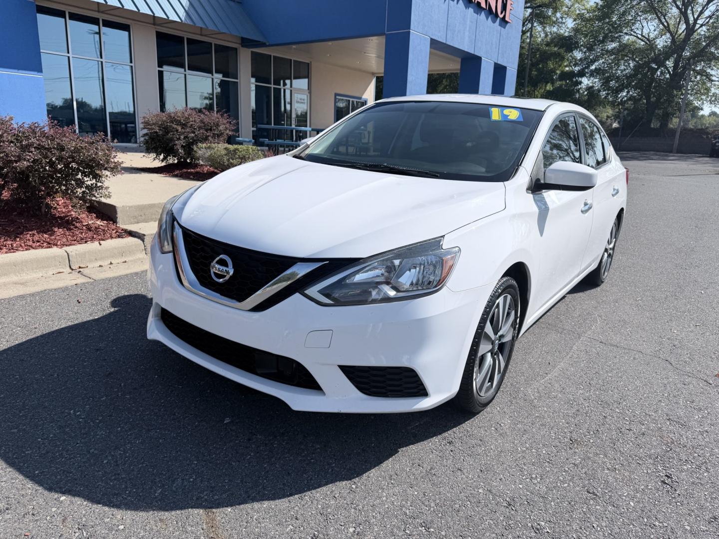 2019 WHITE Nissan Sentra S CVT (3N1AB7AP3KY) with an 1.8L L4 SFI DOHC 16V engine, CVT transmission, located at 1814 Albert Pike Road, Hot Springs, AR, 71913, (501) 623-1717, 34.494228, -93.094070- Photo#1
